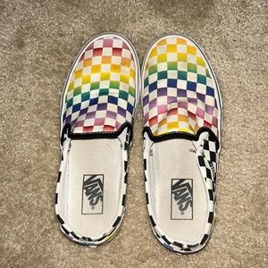 Rainbow checkered vans